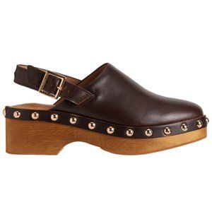 NEW Kelsi Dagger Warehouse Slingback Clogs - Leather For Women brown  1125 3t7